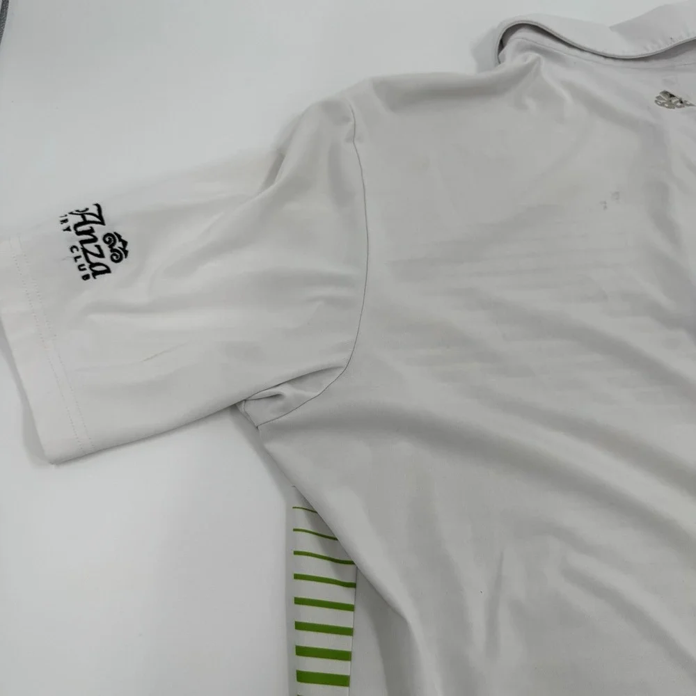 Adidas Mens Shirt X-Large Black Green Stripe de Anza Country Club Golf‎ Polo